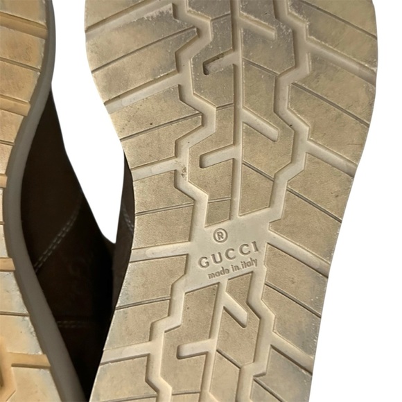 Gucci Beige Guccissima Taupe Suede Quercy Flat Buckle Boots Size 36.5 | US 6.5 - Picture 15 of 16